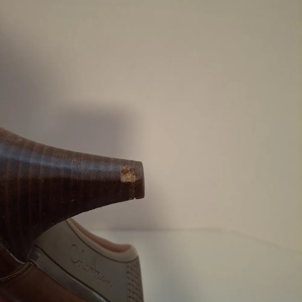 Cole Haan Womens Brown Leather Buckle Kitten Heel Pumps Brown Almond Toe‎ Shoes